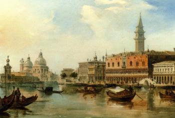 Edward Pritchett : The bacino Venice With The Dogana The salute And The Doges Palace